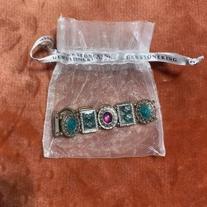 Vintage Green/Blue and Purple Jeweled Bracelet